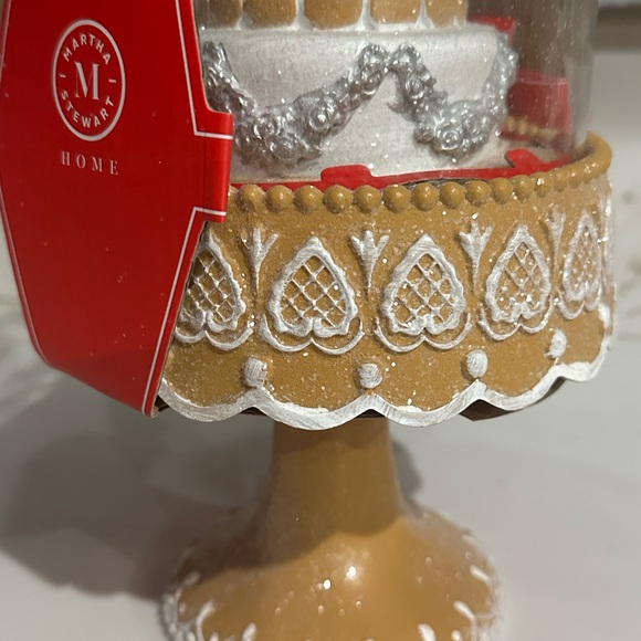 Martha Stewart Home Holiday Decor Gingerbread Tiered Cake Pedestal Glass Cloche - Picture 4 of 5